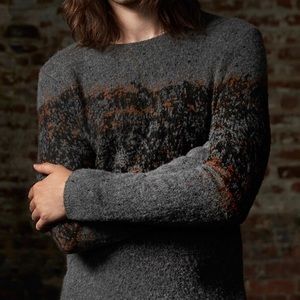 John Varvatos: Sweater w Diffused Jacquard Pattern